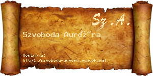Szvoboda Auróra névjegykártya